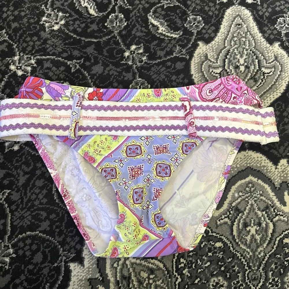 Becca Paisley Bikini Bottoms, Size Medium